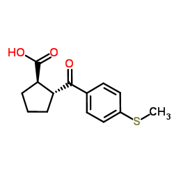 (1R,2R)-2-[4-(Methylsulfanyl)benzoyl]cyclopentanecarboxylic acid结构式