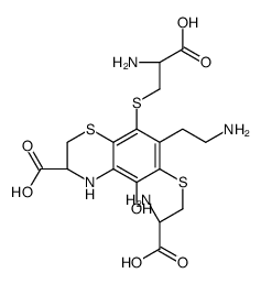 (3R)-6,8-bis[[(2R)-2-amino-2-carboxyethyl]sulfanyl]-7-(2-aminoethyl)-5-hydroxy-3,4-dihydro-2H-1,4-benzothiazine-3-carboxylic acid Structure