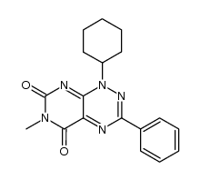 1-cyclohexyl-6-methyl-3-phenylpyrimido[5,4-e][1,2,4]triazine-5,7(1H,6H)-dione结构式