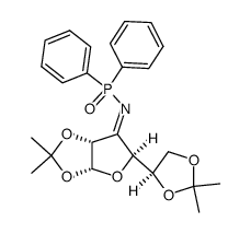 3-deoxy-1,2:5,6-di-O-isopropylidene-α-D-glucofuranose-3-ulose diphenylphosphinamide Structure