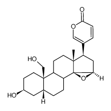 14,15β-Epoxy-3β,19-dihydroxy-5β-bufa-20,22-dienolide结构式