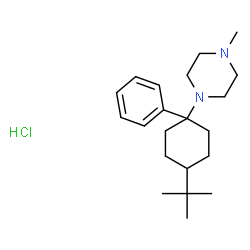 Piperazine, 1-[4-(1,1-dimethylethyl)-1-phenylcyclohexyl]-4-methyl-, hydrochloride (1:1) Structure