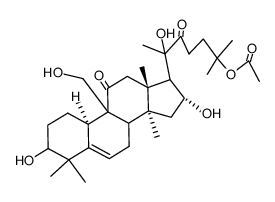 (10α)-25-(Acetyloxy)-3β,16α,20-trihydroxy-9β-(hydroxymethyl)-19-norlanost-5-ene-11,22-dione structure