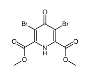 3,5-Dibromo-4-oxo-1,4-dihydro-pyridine-2,6-dicarboxylic acid dimethyl ester结构式