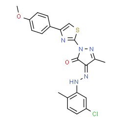 4-[(5-chloro-2-methylphenyl)hydrazono]-2-[4-(4-methoxyphenyl)-1,3-thiazol-2-yl]-5-methyl-2,4-dihydro-3H-pyrazol-3-one structure