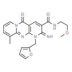 1-(2-furylmethyl)-2-imino-N-(2-methoxyethyl)-10-methyl-5-oxo-1,5-dihydro-2H-dipyrido[1,2-a:2,3-d]pyrimidine-3-carboxamide structure