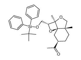 (3R,4R,5R)-2-tert-butyl(diphenyl)silyloxy-1,4:3,5-diepoxy-1,2-seco-12-noreudesman-11-one Structure