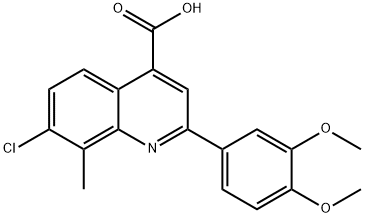 7-chloro-2-(3,4-dimethoxyphenyl)-8-methylquinoline-4-carboxylic acid Structure