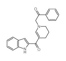 Ethanone,2-[3,4-dihydro-5-(1H-indol-2-ylcarbonyl)-1(2H)-pyridinyl]-1-phenyl-结构式