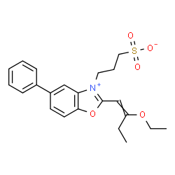 2-(2-ethoxybut-1-enyl)-5-phenyl-3-(3-sulphonatopropyl)benzoxazolium结构式