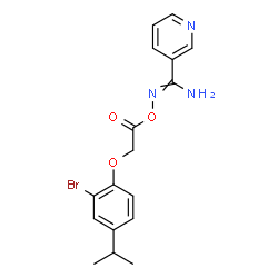 (Z)-N-(2-(2-bromo-4-isopropylphenoxy)acetoxy)nicotinimidamide Structure