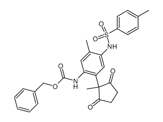 [5-Methyl-2-(1-methyl-2,5-dioxo-cyclopentyl)-4-(toluene-4-sulfonylamino)-phenyl]-carbamic acid benzyl ester Structure