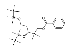 (3S)-3,5-bis-(tert-butyldimethylsilyloxy)-2,2-dimethylpentyl benzoate结构式