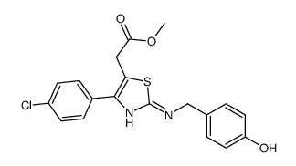 5-Thiazoleacetic acid, 4-(4-chlorophenyl)-2-(((4-hydroxyphenyl)methyl) amino)-, methyl ester Structure