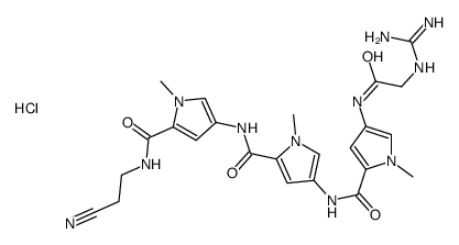 N-[5-[[5-(2-cyanoethylcarbamoyl)-1-methylpyrrol-3-yl]carbamoyl]-1-methylpyrrol-3-yl]-4-[[2-(diaminomethylideneamino)acetyl]amino]-1-methylpyrrole-2-carboxamide,hydrochloride Structure