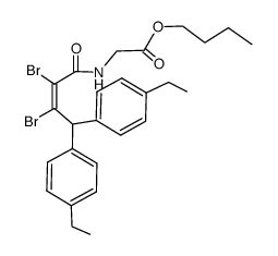 [(Z)-2,3-Dibromo-4,4-bis-(4-ethyl-phenyl)-but-2-enoylamino]-acetic acid butyl ester Structure