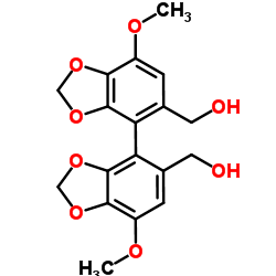 (7,7'-Dimethoxy-4,4'-bi-1,3-benzodioxole-5,5'-diyl)dimethanol Structure