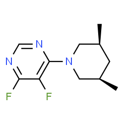 Pyrimidine,4-[(3R,5S)-3,5-dimethyl-1-piperidinyl]-5,6-difluoro-,rel-(9CI) structure