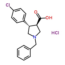 Trans-1-benzyl-4-(4-chlorophenyl)pyrrolidine-3-carboxylic acid-HCl Structure