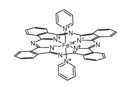 [Fe(phthalocyanine)(pyridine)2](1+)结构式