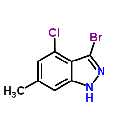 3-Bromo-4-chloro-6-methyl-1H-indazole Structure