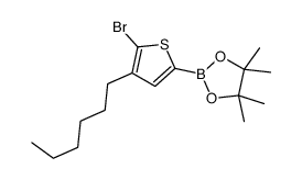 2-(5-bromo-4-hexylthiophen-2-yl)-4,4,5,5-tetramethyl-1,3,2-dioxaborolane结构式