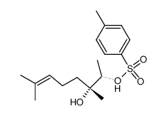 (3R)-(-)-3,7-dimethyl-2-tosyloxy-6-octene-3-ol结构式