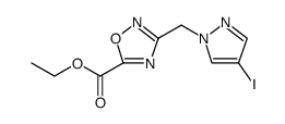 1,2,4-Oxadiazole-5-carboxylic acid, 3-[(4-iodo-1H-pyrazol-1-yl)methyl]-, ethyl ester Structure