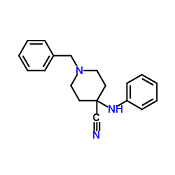 4-苯胺基-1-苄基-4-氰基哌啶结构式