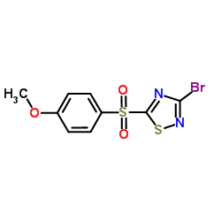 3-Bromo-5-[(4-methoxyphenyl)sulfonyl]-1,2,4-thiadiazole Structure