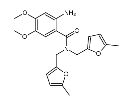 2-amino-4,5-dimethoxy-N,N-bis[(5-methyl-2-furyl)methyl]benzamide结构式