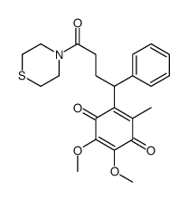 2,3-dimethoxy-5-methyl-6-(4-oxo-1-phenyl-4-thiomorpholin-4-ylbutyl)cyclohexa-2,5-diene-1,4-dione结构式