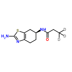 (-)-2-Amino-6-propionamido-d3-tetrahydrobenzothiazole结构式
