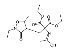 ETHYL 2-ACETAMIDO-2-ETHOXYCARBONYL-3-(2-ETHYL-5-METHYL-3-OXOISOXAZOLIN-4-YL)PROPIONATE Structure