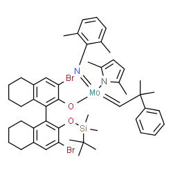 (R)-1-((3,3''-Dibromo-2''-((tert-butyldimethylsilyl)oxy)-5,5'',6,6'',7,7'',8,8''-octahydro-[1,1''-binaphthalen]-2-yl)oxy)-1-(2,5-dimethyl-1H-pyrrol-1-yl)-N-(2,6-dimethylphenyl)-1-(2-methyl-2-phenylpropylidene)molybdenum (VI) picture