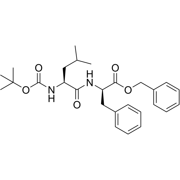 D-Phenylalanine, N-[N-[(1,1-dimethylethoxy)carbonyl]-L-leucyl]-, phenylmethyl ester structure