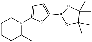 5-(2-Methylpiperidin-1-yl)furan-2-boronic acid pinacol ester结构式