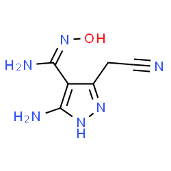 1H-Pyrazole-4-carboximidamide,3-amino-5-(cyanomethyl)-N-hydroxy-(9CI)结构式