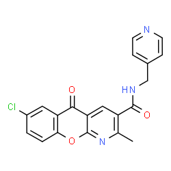 7-Chloro-2-methyl-5-oxo-N-(4-pyridinylmethyl)-5H-chromeno[2,3-b]pyridine-3-carboxamide结构式