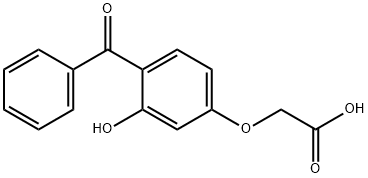 2-(4-benzoyl-3-hydroxyphenoxy)acetic acid structure