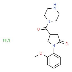 1-((1-(2-Methoxyphenyl)-5-oxo-3-pyrrolidinyl)carbonyl)piperazine monoh ydrochloride structure