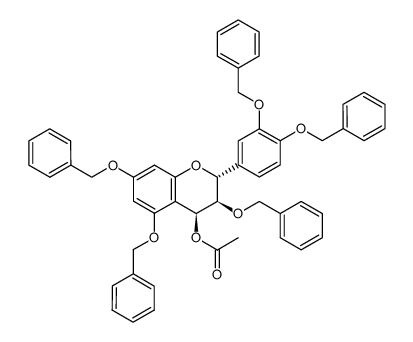 (+)-(4S)-acetoxy-3',4',3,5,7-penta-O-benzylcatechine Structure