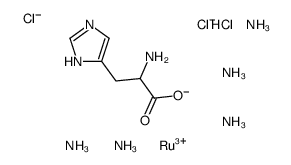 2-amino-3-(1H-imidazol-5-yl)propanoate,azane,ruthenium(3+),dichloride,hydrochloride Structure