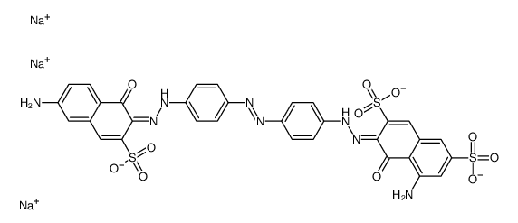 trisodium 5-amino-3-[[4-[[4-[[6(or 7)-amino-1-hydroxy-3-sulphonato-2-naphthyl]azo]phenyl]azo]phenyl]azo]-4-hydroxynaphthalene-2,7-disulphonate结构式