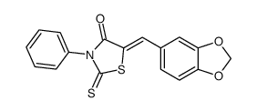 5-(Z)-benzo[1,3]dioxol-5-ylmethylene-3-phenyl-2-thioxo-thiazolidin-4-one Structure