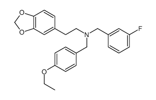 2-(1,3-benzodioxol-5-yl)-N-[(4-ethoxyphenyl)methyl]-N-[(3-fluorophenyl)methyl]ethanamine结构式