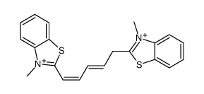 3-methyl-2-[5-(3-methyl-1,3-benzothiazol-3-ium-2-yl)penta-1,3-dienyl]-1,3-benzothiazol-3-ium Structure