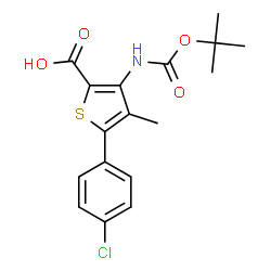 3-TERT-BUTOXYCARBONYLAMINO-5-(4-CHLOROPHENYL)-4-METHYLTHIOPHENE-2-CARBOXYLICACID Structure