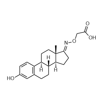 2-((((8R,9S,13S,14S,E)-3-Hydroxy-13-methyl-6,7,8,9,11,12,13,14,15,16-decahydro-17H-cyclopenta[a]phenanthren-17-ylidene)amino)oxy)aceticacid Structure