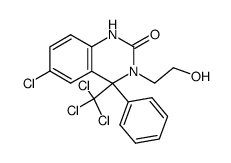 6-chloro-3,4-dihydro-3-(2-hydroxyethyl)-4-phenyl-4-trichloromethyl-2(1H)-quinazolinone Structure